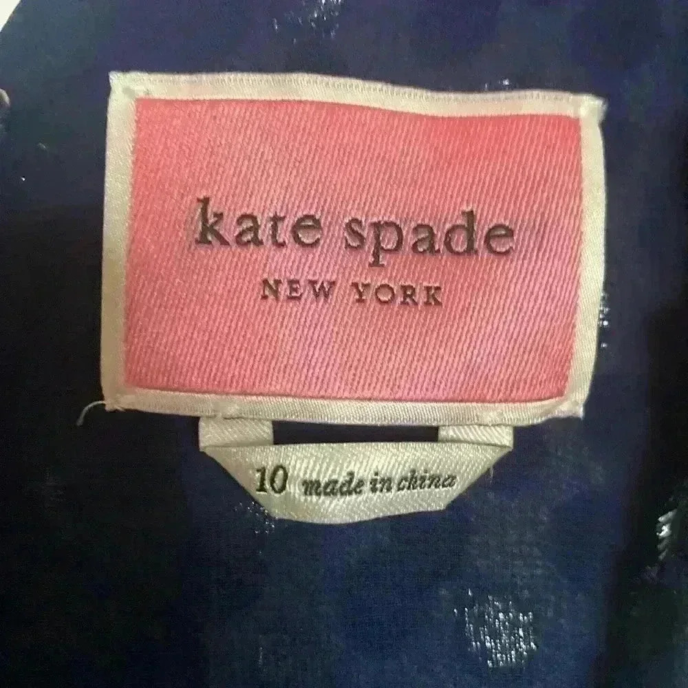 NEW KATE SPADE NEW YORK Silk Blend Navy Burnout Velvet Sleeveless Jumpsuit - Picture 13 of 15